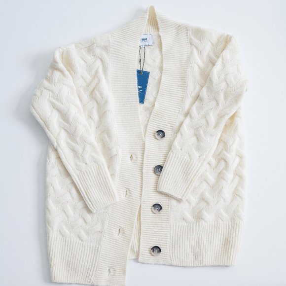 J.ING Heavy Knit Cardigan Ivory Women's 165/88A/F NWT - Picture 1 of 5